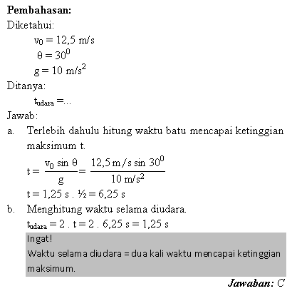 Menghitung waktu mencapai tanah gerak parabola Menghitung waktu mencapai tanah gerak parabola