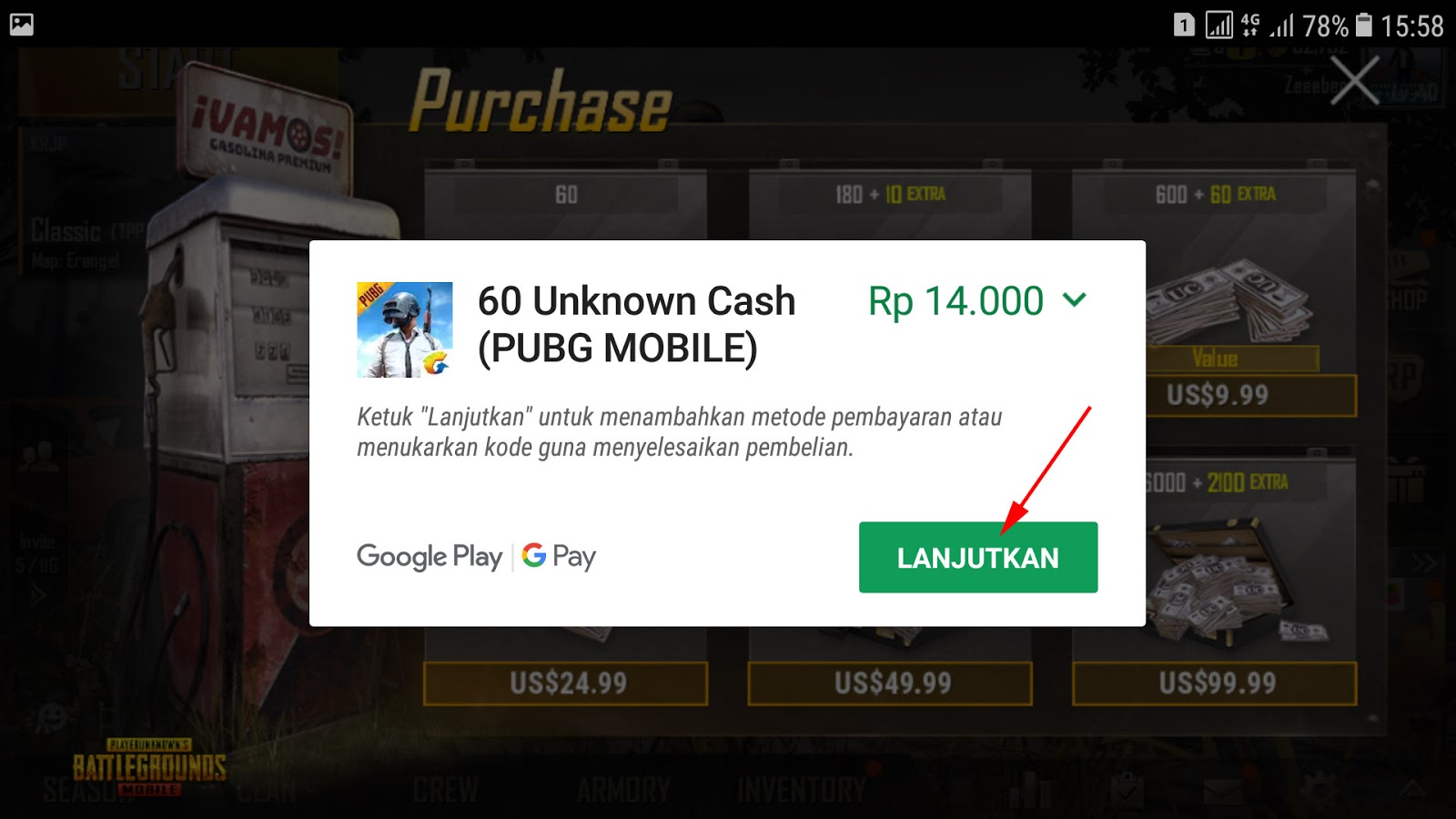 Cara Top-up Cash UC PUBG Mobile Dengan Pulsa | Espada Blog - 