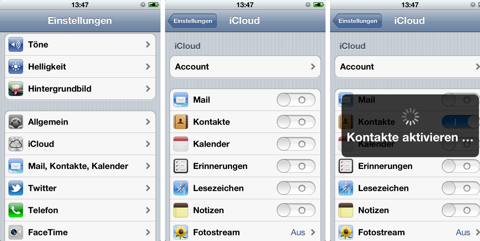 iPhone Kontakte iPhone Kontakte sichern mit iCloud