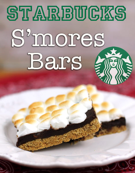 Make s'mores right in the oven and cut them into bars.. EXACTLY like the ones they serve at Starbucks. And there is a secret recipe that makes the bottom crust hold together! What a perfect summer treat Starbucks Inspired Oven Baked Smore Bar Recipe