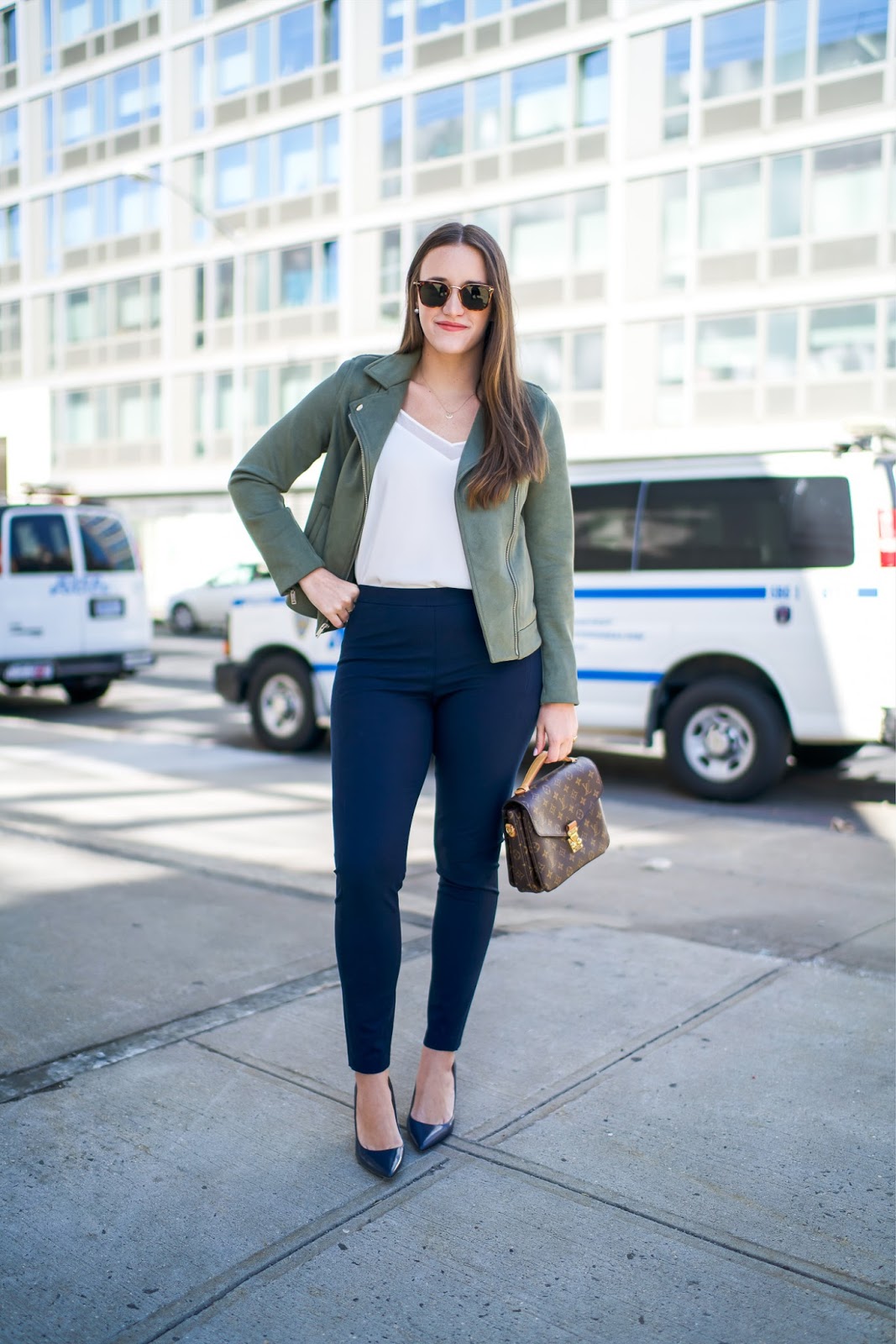 Old Navy Suede Moto Jacket by popular New York fashion blogger Covering the Bases
