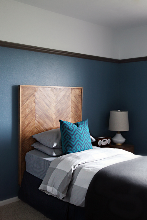 DIY Herringbone Pattern Headboard