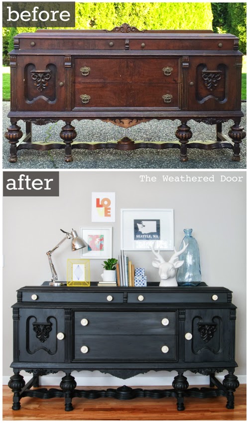 Furniture Reveal: Pitch Black Milk Paint Dresser - The Weathered Door