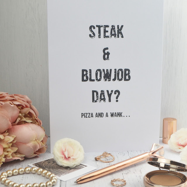 Love Layla Designs - Steak & Blowjob Day Greetings Card Review | Lovelaughslipstick Blog