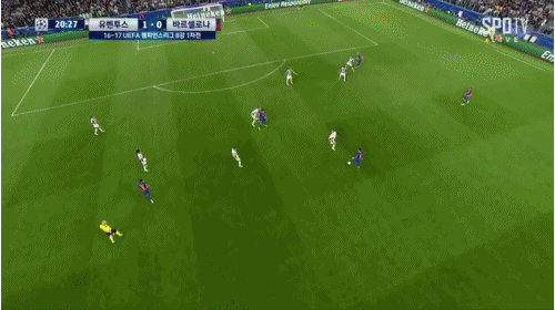 유벤투스 VS 바르셀로나, 경기 10짤 요약.GIF