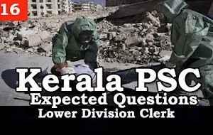Kerala PSC - Expected/Model Questions for LD Clerk - 16