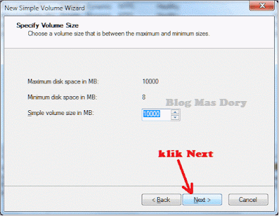 Klik Next New Simple Volume Wizard Specify Volume Size Blog Mas Dory