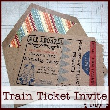 train ticket birthday invitation