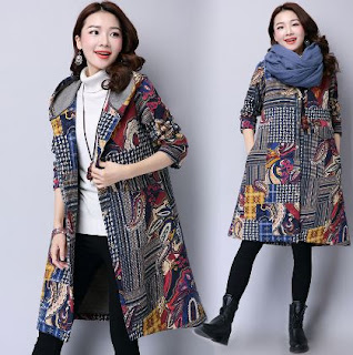 Model terbaru cardigan batik ala korea cantik unik Model terbaru cardigan batik ala korea cantik unik