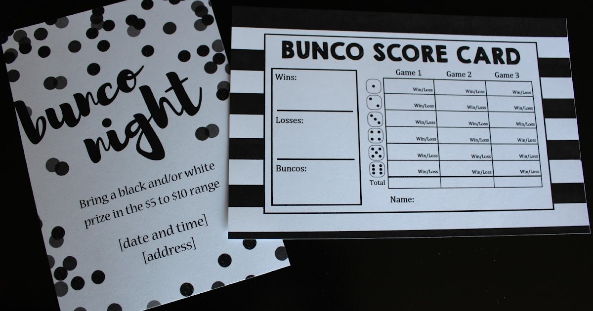 Utah County Mom: Black and White Bunco theme with FREE printables