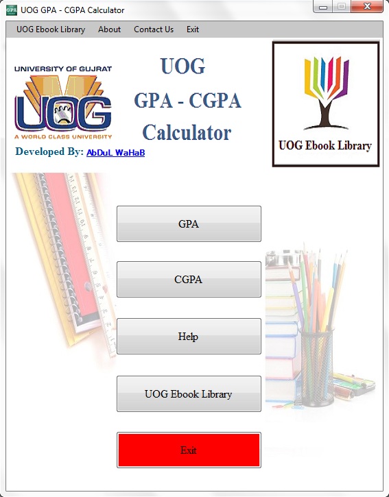 Download UOG GPA CGPA Calculator