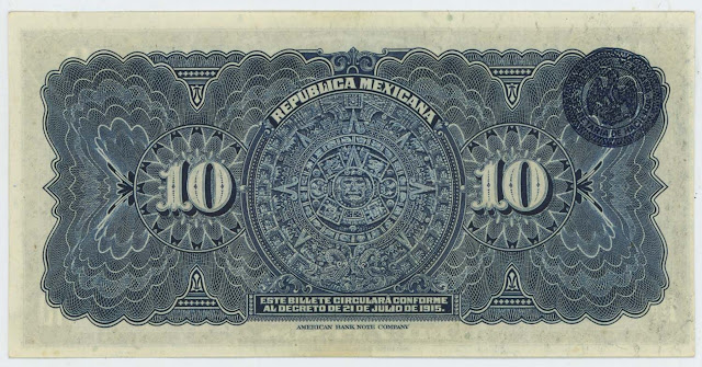 Republica Mexicana 10 Pesos bank note