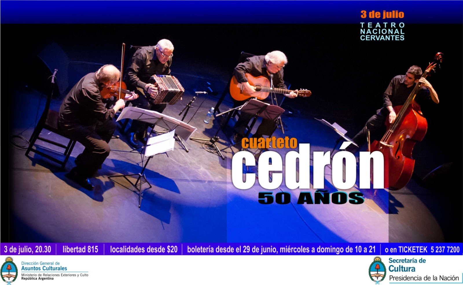 EL CEDRONIANO HISTORICO CONCIERTO DEL CUARTETO CEDRÓN EN EL TEATRO