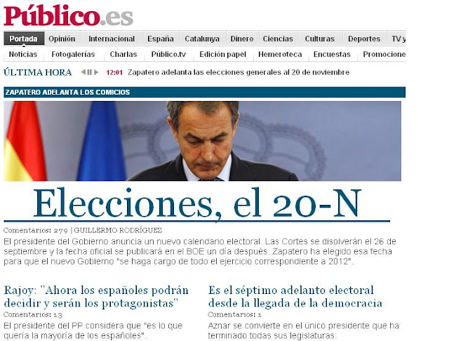 El 20-N, séptimo adelanto electoral desde la llegada de la democracia hace que Aznar se convierta en el único presidente que ha terminado todas sus legislaturas.