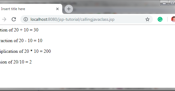 How to Call a Java Class in JSP
