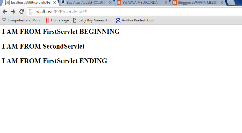 SWAPNA MEDIKONDA: Servlet Chaining: