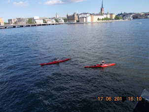 Kayaking on lake Malarens in Stockholm.