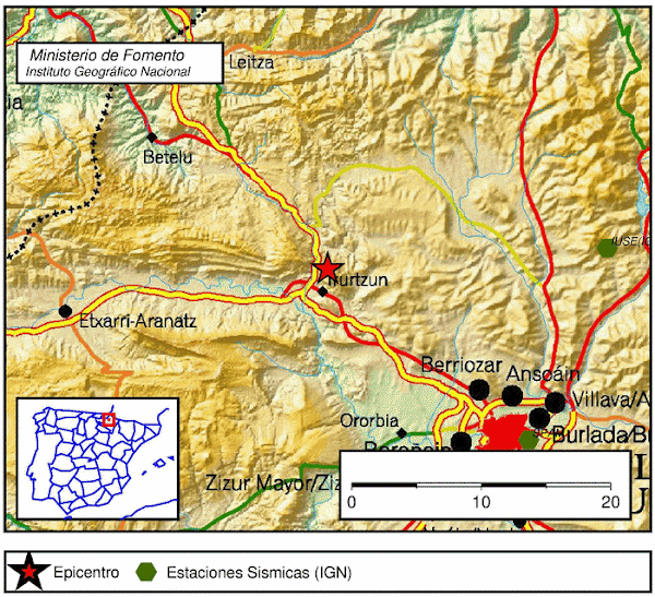 Terremoto sentido en Lekumberri y Pamplona Terremoto sentido en Lekumberri y Pamplona