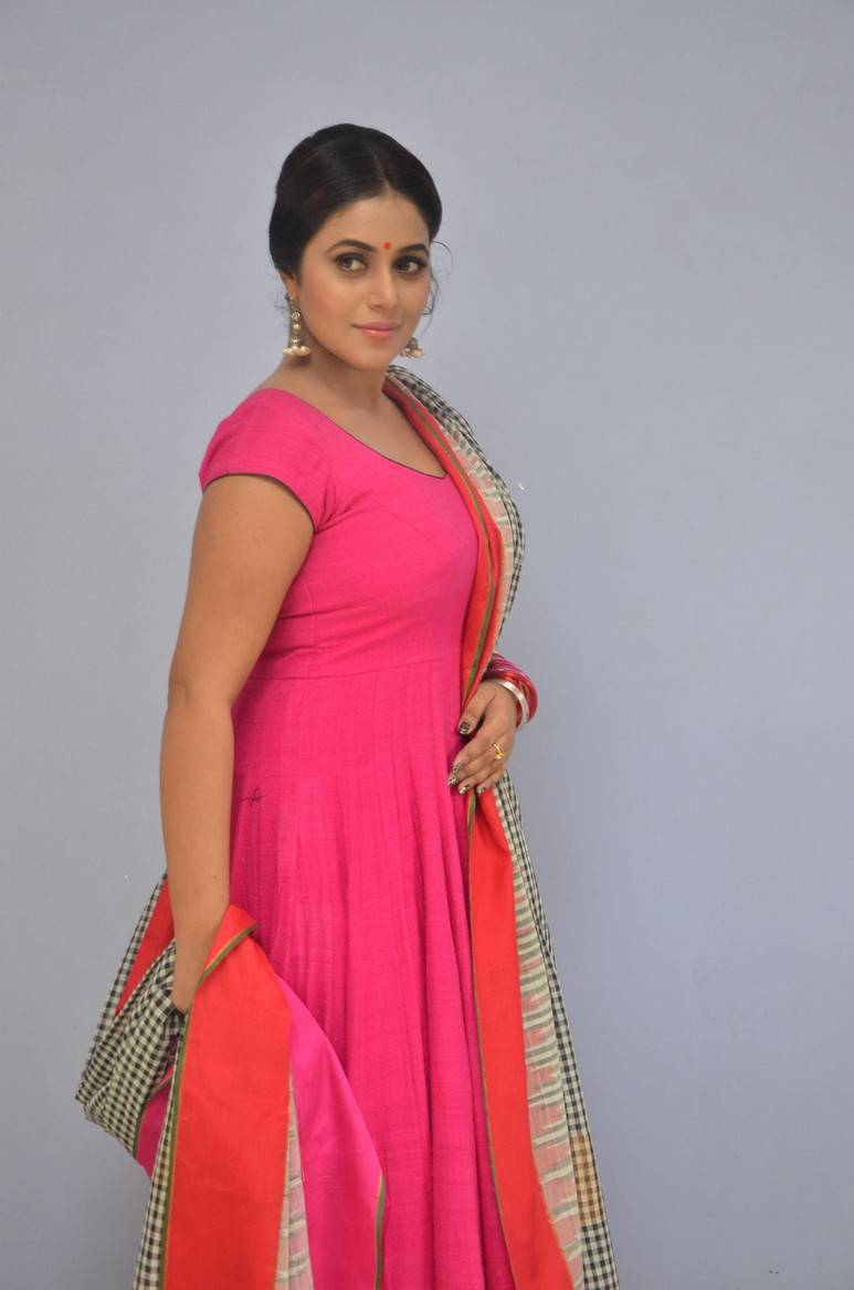 South Indian Actress Poorna Hot Photos In Pink Dress At Movie Teaser Launch