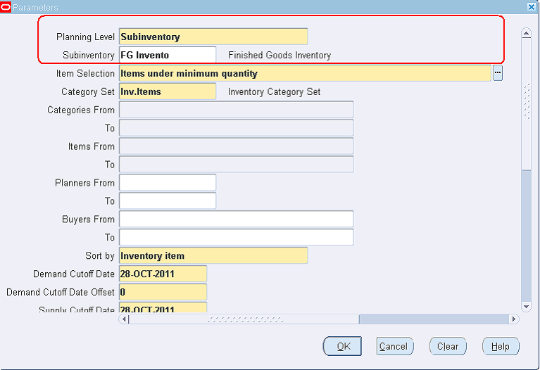 Oracle Applications Oracle Min Max Planning