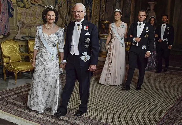 Crown Princess Victoria wore H&M Conscious Exclusive Dress. Princess Sofia wore a new custom gown from Ida Sjostedt. Queen Silvia wore Yukki dress