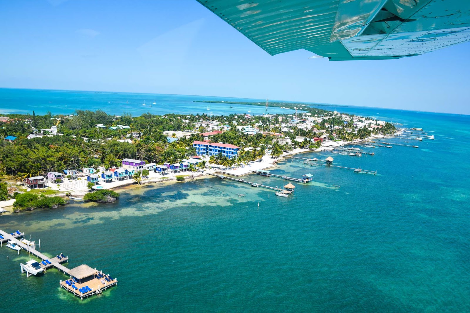 scenic flight over the blue hole