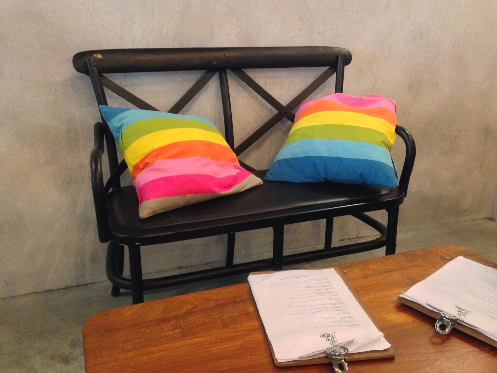 On The Table Interior (Rainbow Cushions)