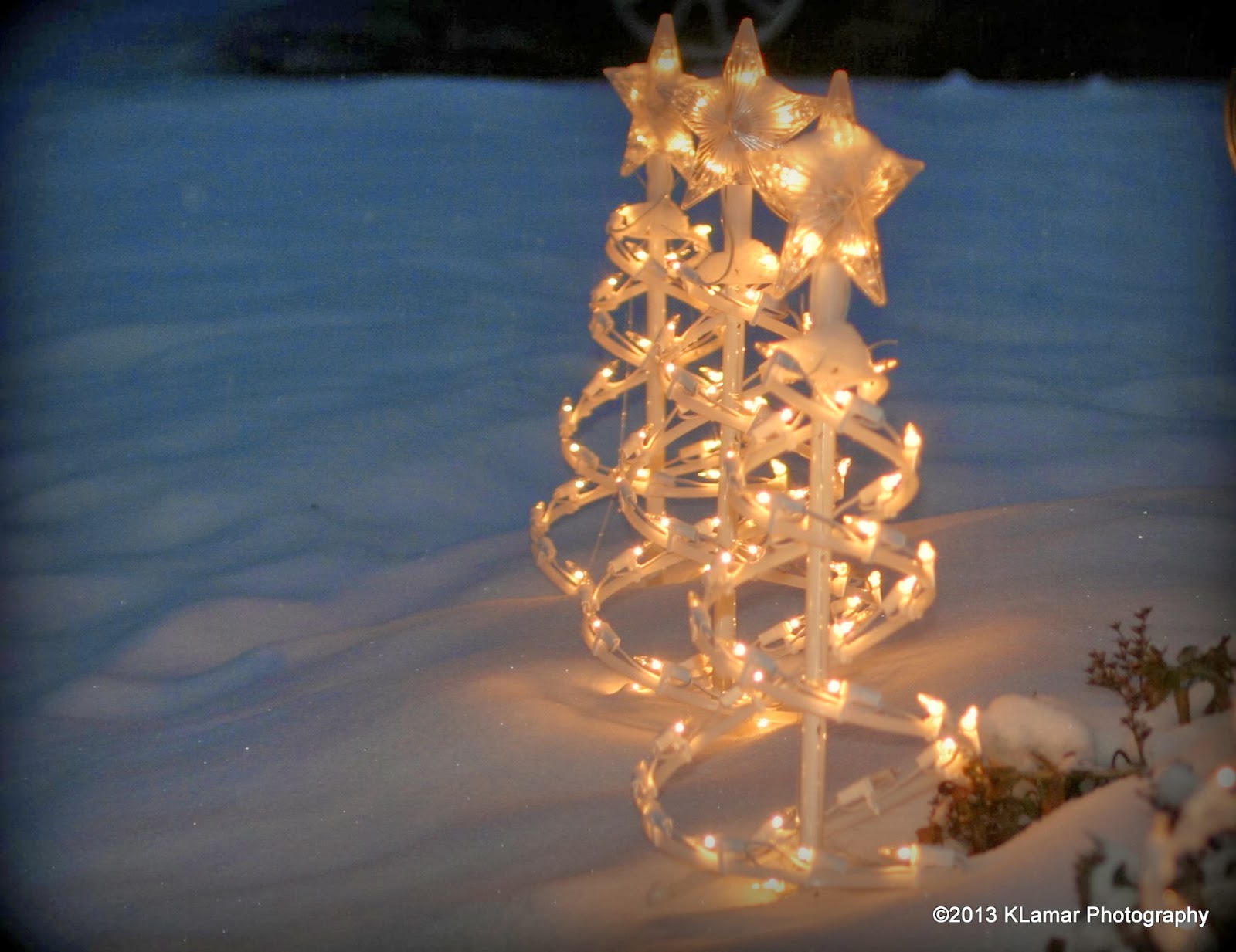 Holiday Lights in the Snow