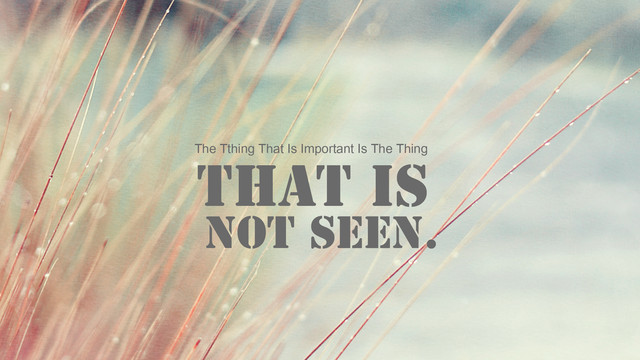the thing that is important  is the thing that is not seen.
