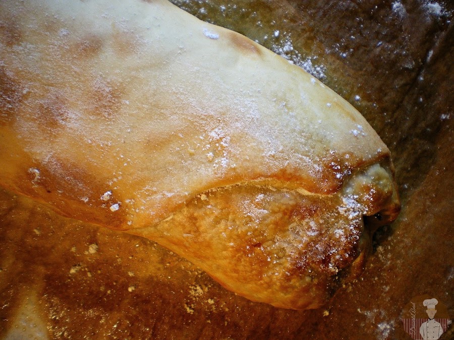 Calzone de salmón con verduras