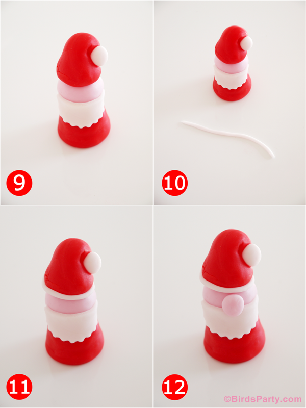 DIY Cupcake Toppers Père Noel en Pâte à Sucre | BirdsParty.fr DIY Cupcake Toppers Père Noel en Pâte à Sucre | BirdsParty.fr