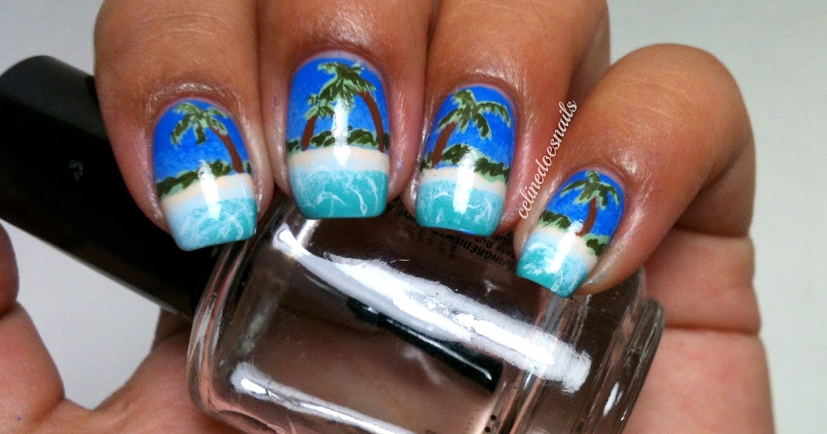 Olivia Ellen: Tropical Palm Tree Nail Art by Celine- Guest Post