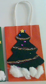 Christmas Tree Gift Bag Craft Idea