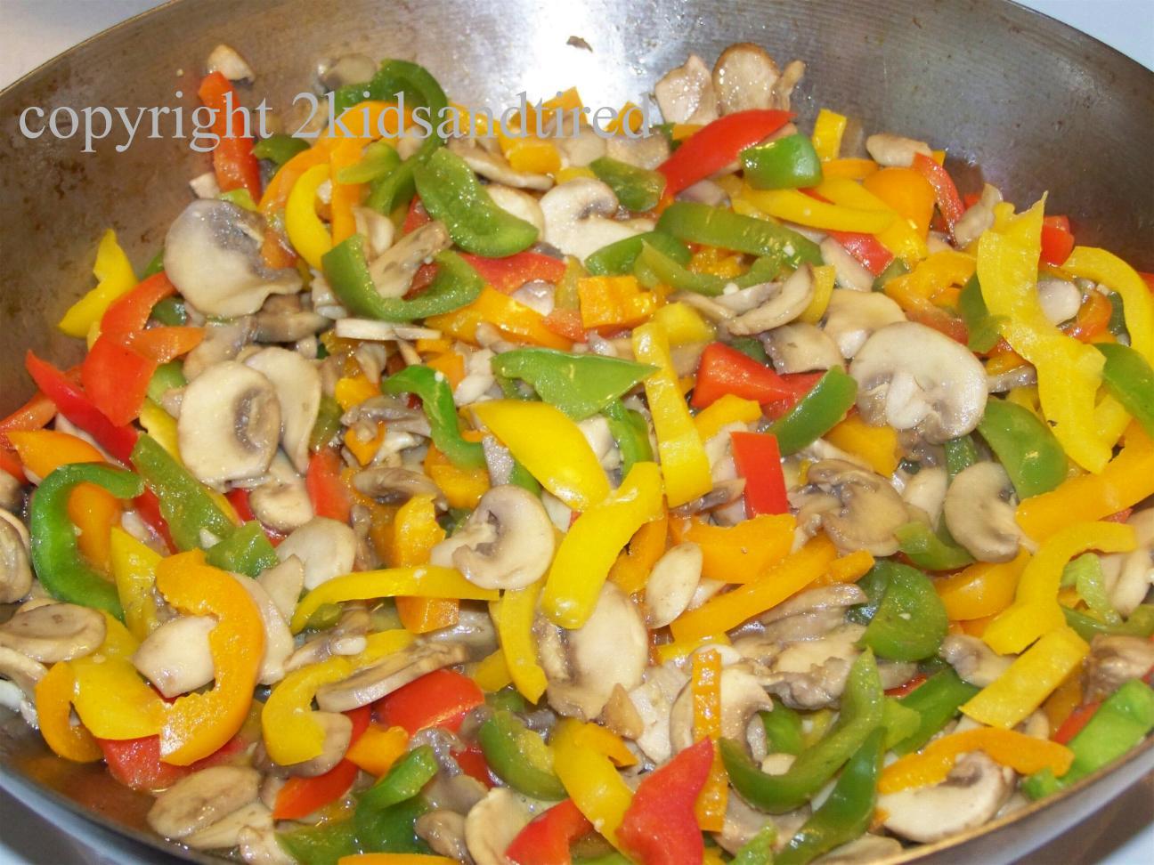 Teriyaki Chicken with Sauteed Peppers and Mushrooms