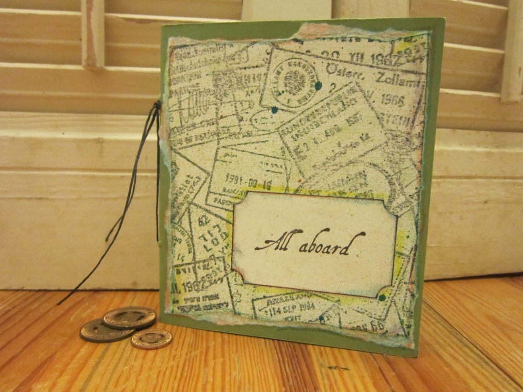 Stitching a Vellum Liner and Cardstock Cover to a Card