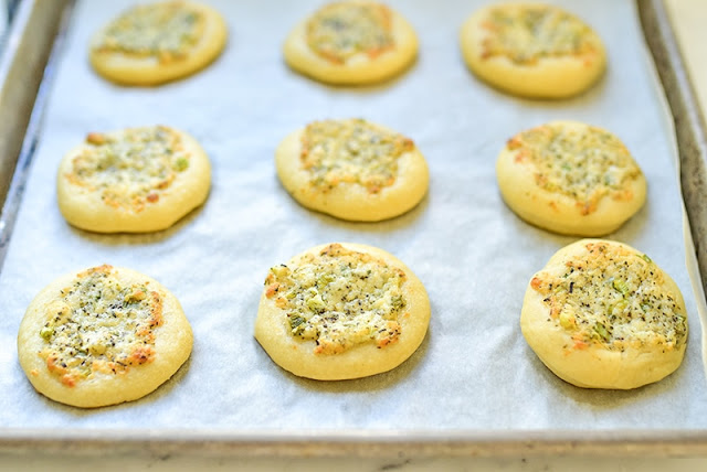 Mini Cheese Flatbreads with Mint 