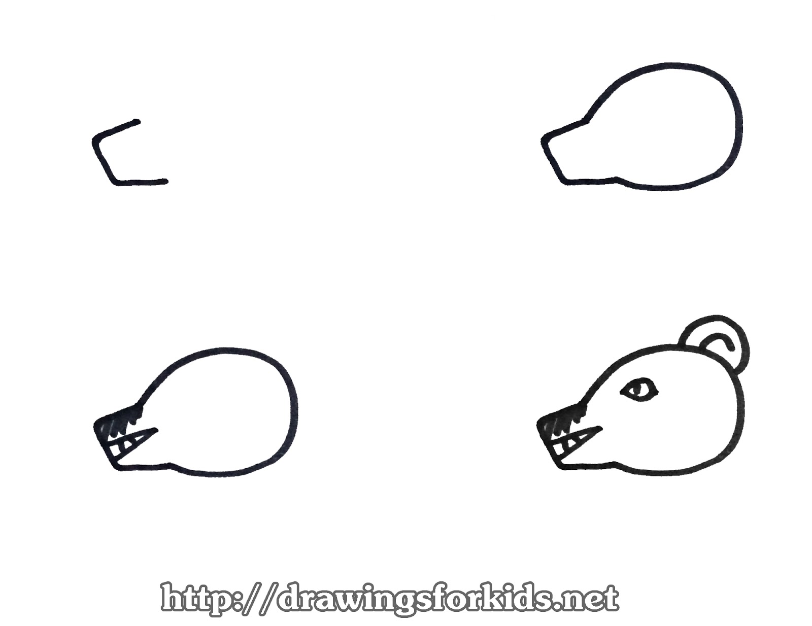 How to draw a Hyenas for kids