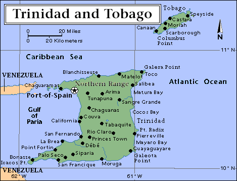 Trinidad e Tobago | Mapas Geográficos de Trinidad e Tobago