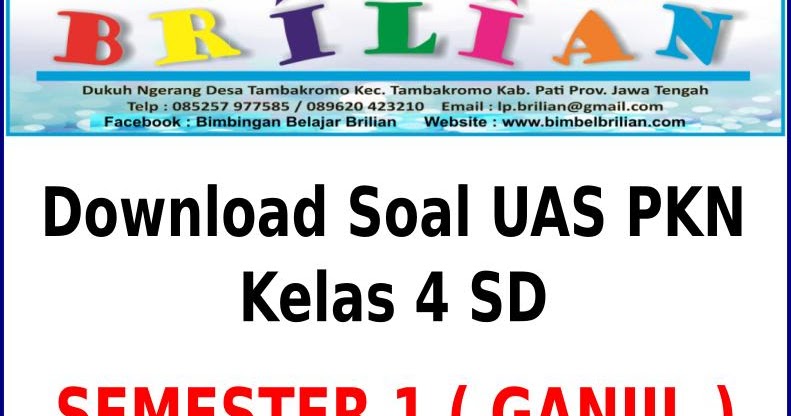 Populer Soal Pkn Kelas 4 Semester 1 Dan Kunci Jawaban