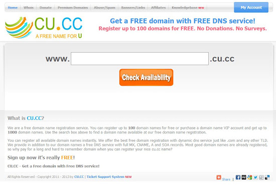 Free domain CU.CC