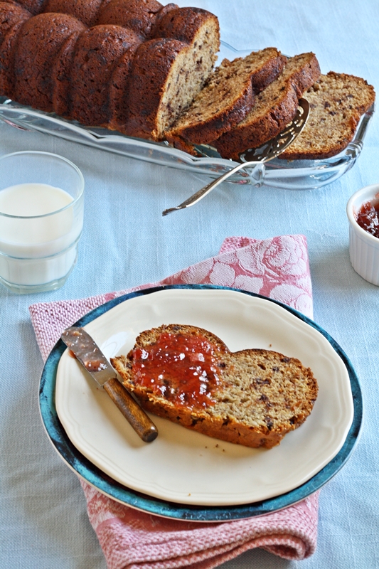 Versatile Vegetarian Kitchen Peanut butter Banana Bread with chocolate