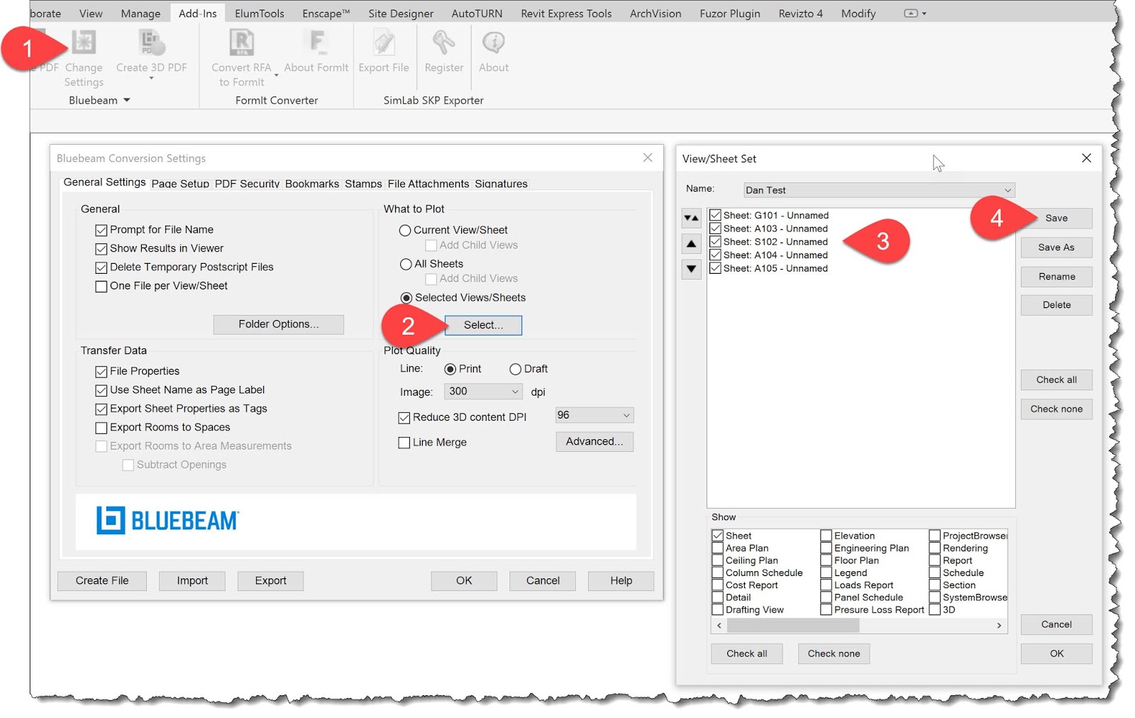 BIM Chapters Printing Revit Sheets in Order using Bluebeam Revu CAD