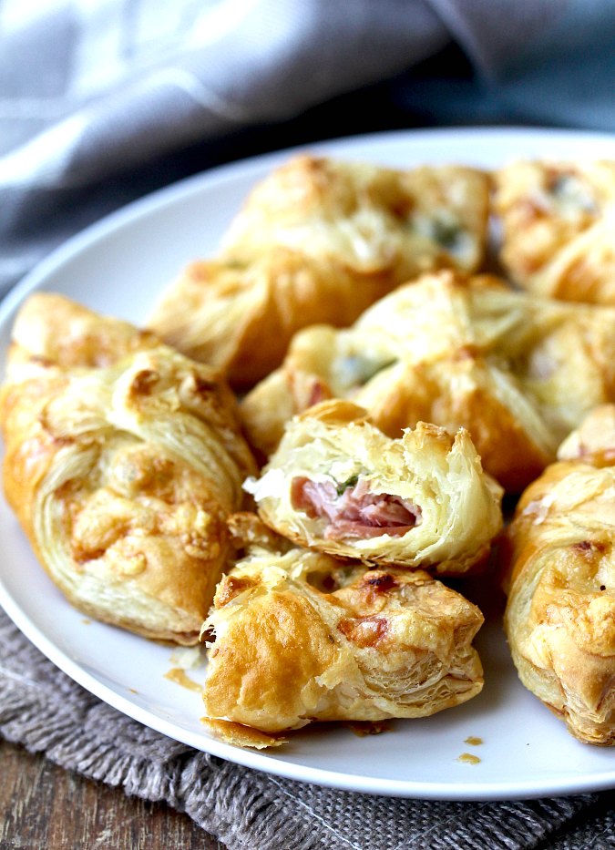 Spinach, Ham, and Cheese Puff Pastry Bites
