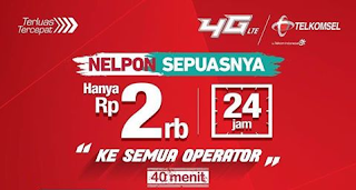 Paket Nelpon Sepuasnya Telkomsel Kesemua Operator 24 Jam