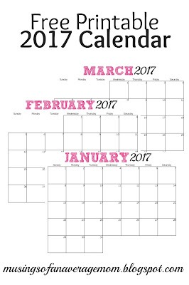 free printable 2017 calendar