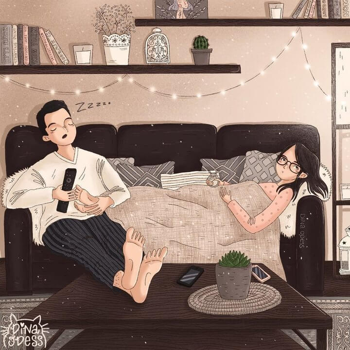 Heartwarming Illustrations Depict The Warmth Of A Couple's Life