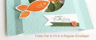 Stampin' Up! Friends & Flowers Diorama Card: Happy Birthday "Fishes" #stampinup Occasions Catalog Farewell Blog Hop www.juliedavison.com