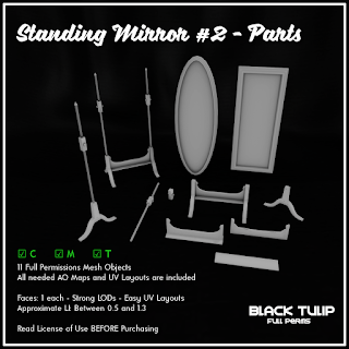 [Black Tulip] Mesh - Standing Mirror #2 - Parts