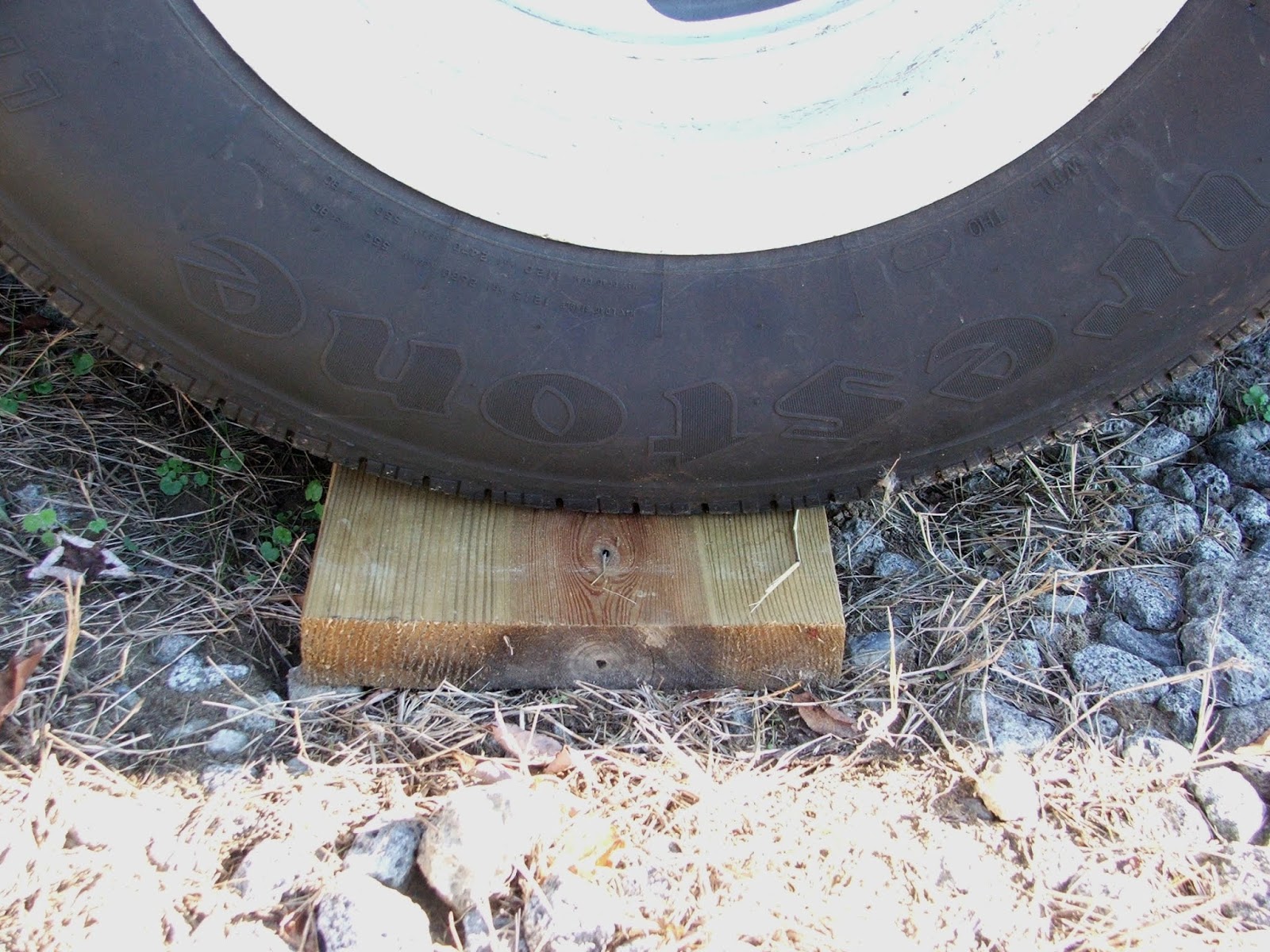 RV Tire Safety Tire ramps or "blocks" Many can damage your tire