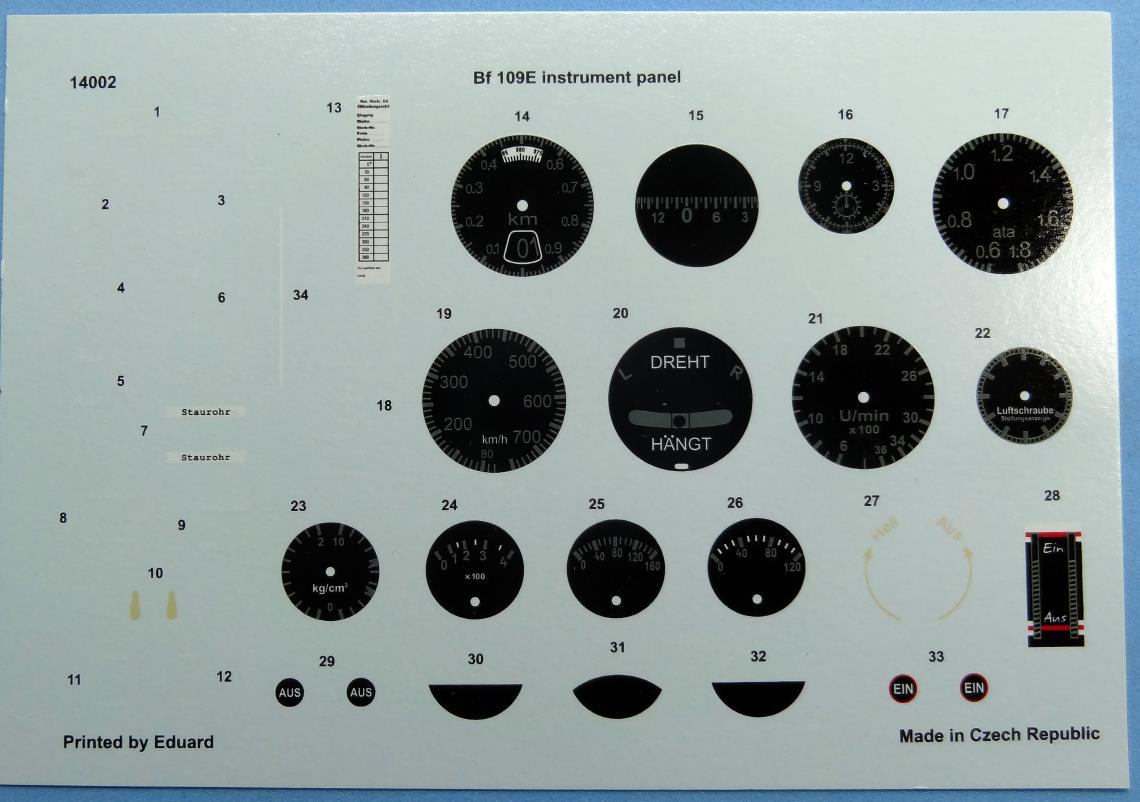Plastic Models on the kit review vol.9 BF109E instrument panel.